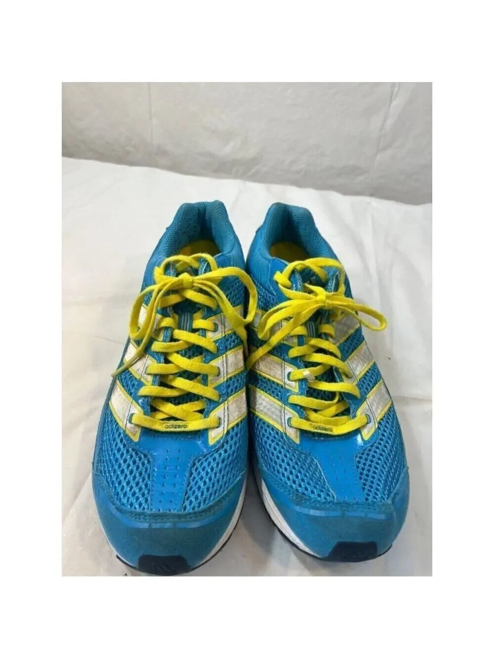 ADIDAS ADIZERO BLUE/YELLOW RUNNING WOMEN 9.5 SHOES SNEAKERS